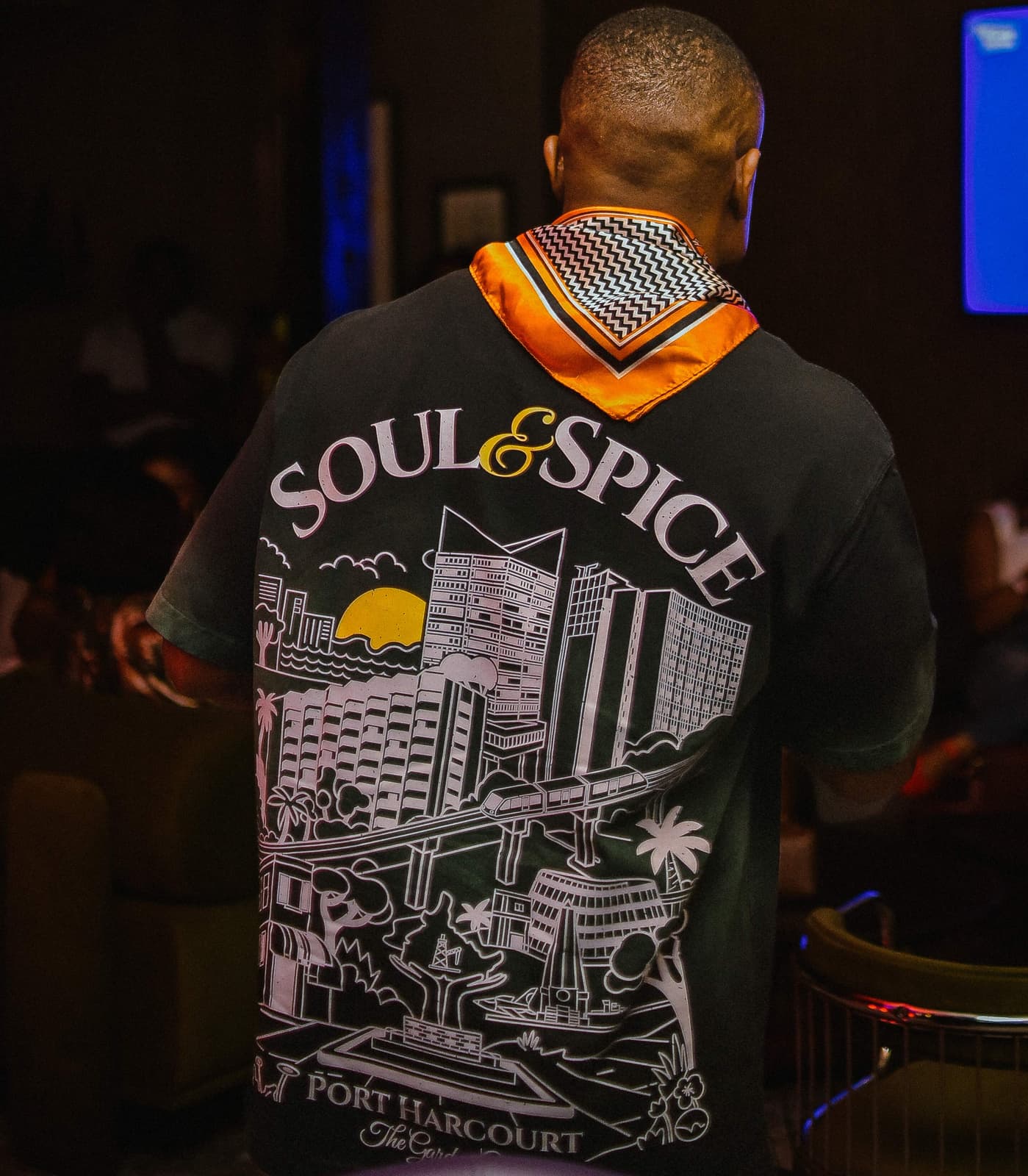 Soul & Spice Origins Collection — Port Harcourt city print on the back of a tee